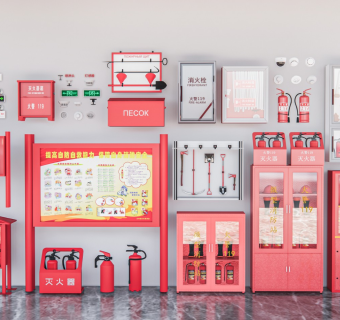 现代消防栓 消防设施 成品消防柜 灭火器 消防灯具 消防器材